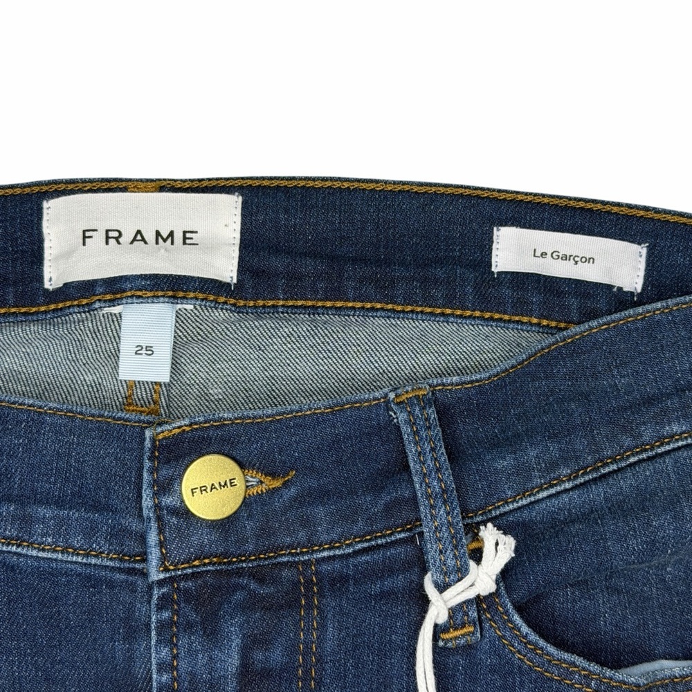 NWT FRAME Le Garçon Cropped Boyfriend Azure Jeans Denim Size 25 - Picture 7 of 11